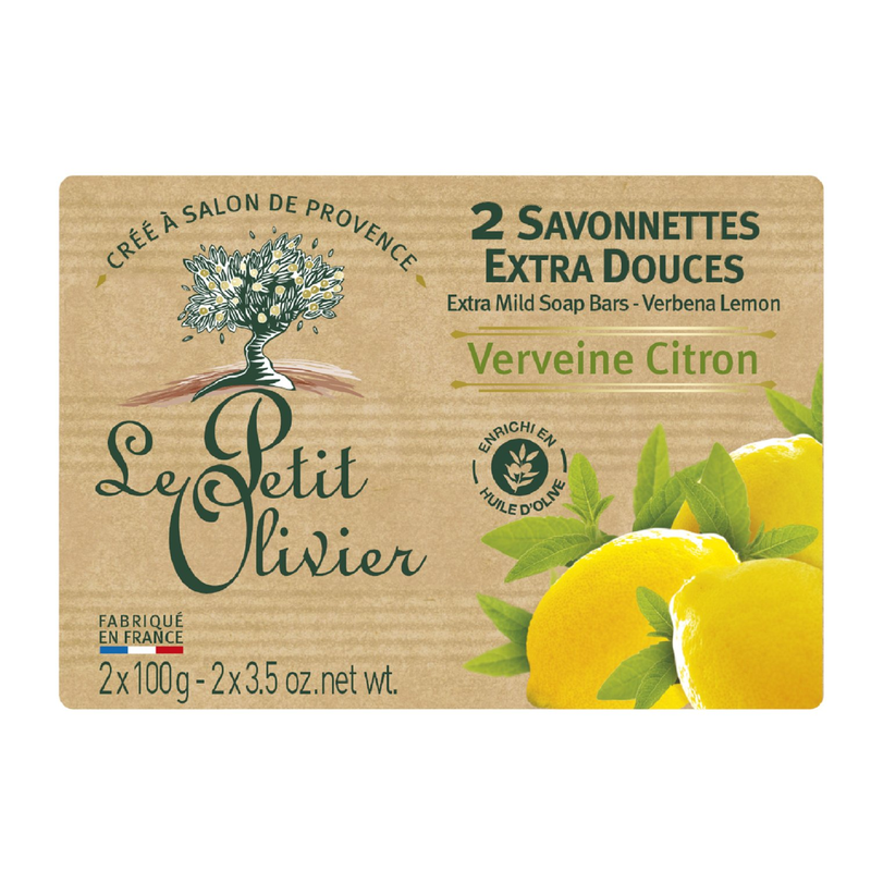 Le petit olivier savonnettes verveine & citron 2x100g