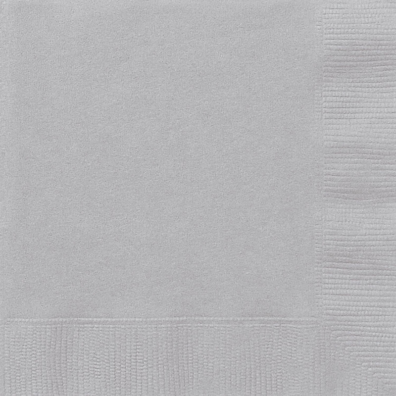 Unique Lunch Napkins, Silver, 20 pack