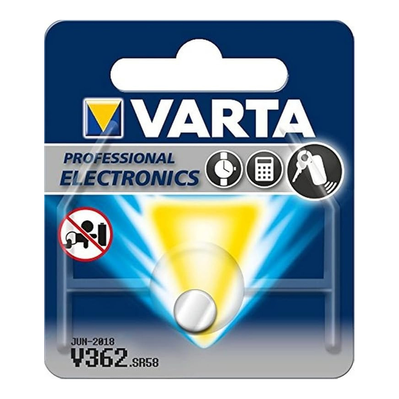 VARTA Batterie Silberoxid, Knopfzelle, 362, SR58, 1,55V Elektronik, Einzelhandels-Blisterpackung (1 Stück)
