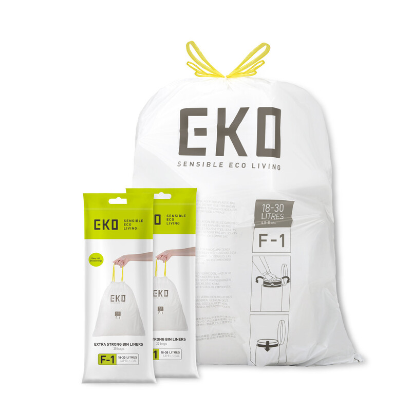 Eko Drawstring Size F-1 Bin Liner 18-28L (20 Bags)