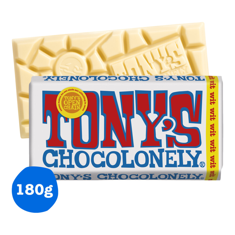Tony's Chocolonely Witte Chocolade Reep - 180 g