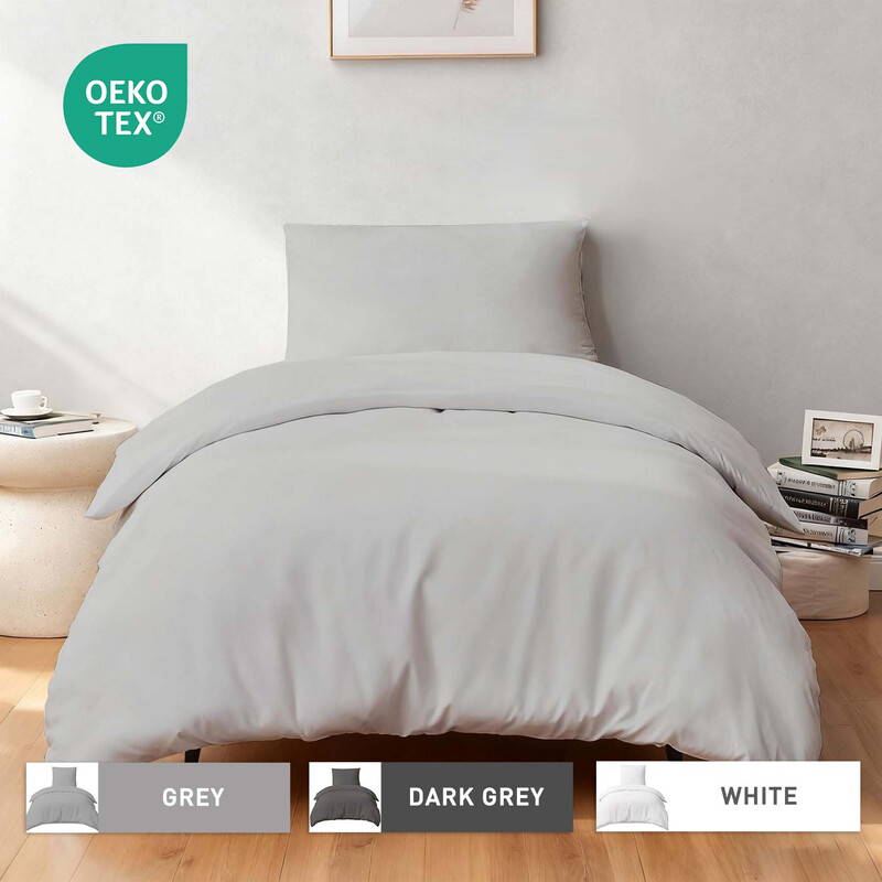 Light Gray Duvet Cover Set，135x200cm/50x75cmx1 Soft Double Brushed Bedding Set， with