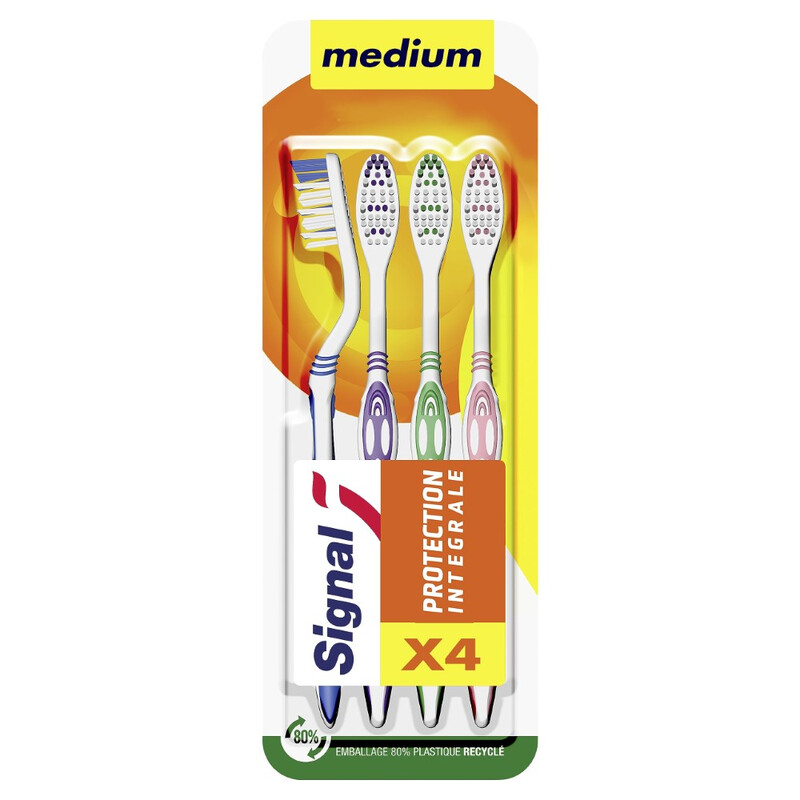 Brosse À Dents Médium Protection Intégrale Signal Le Lot De 4 Brosses À Dents - vue 4