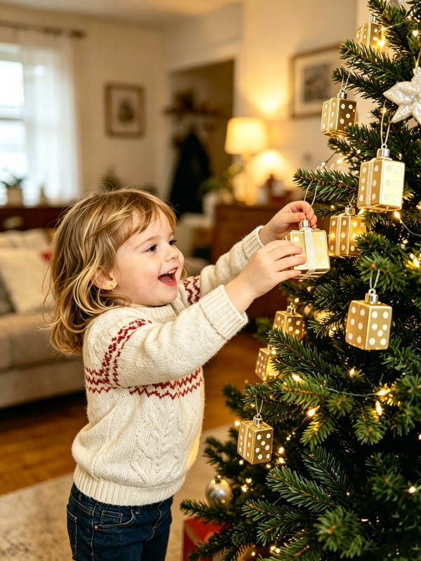 JU7CER 6 Christmas Tree Gift Packaging Accessories, Christmas Ball Decorations, Used for Christmas Tree Decoration, Christmas Decoration Set, Hanging Christmas Gift Pack, Suitable for Christmas Trees, Family Party Decoration Gold