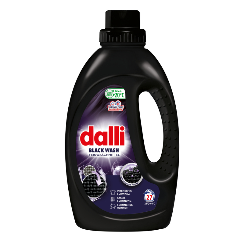 dalli Black Wash Feinwaschmittel, schonende Reinigung – 1,1 Liter - Flasche