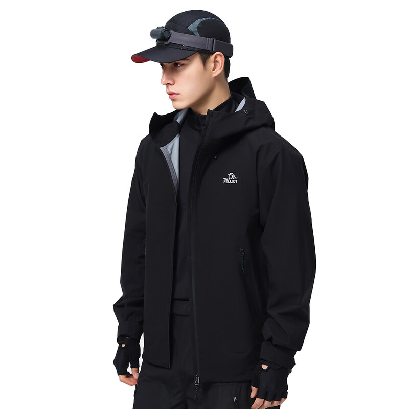 PELLIOT wasserdichte Jacke Schwarz S Unisex Camping-Reise Wasserdicht Langlebig