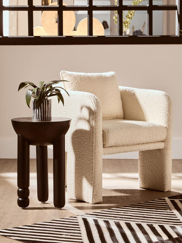 Fifty Five South Side Table Tri Solid Mango Wood Black