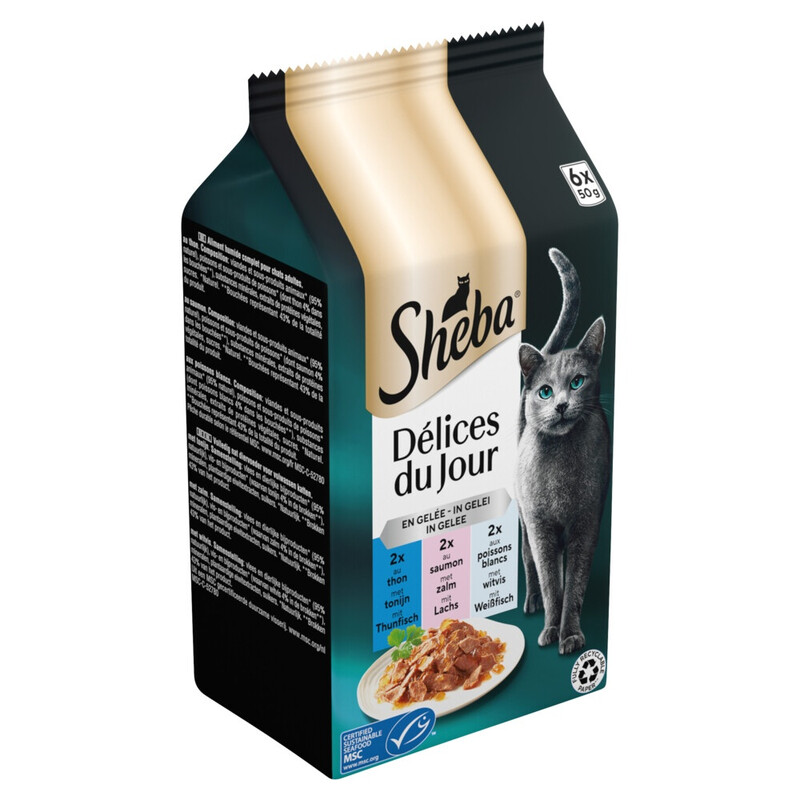 Sheba Delicatessen in gelei tonijn en zalm multipack