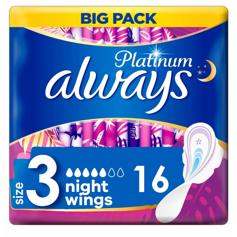 Always Platinum Extra/Long Plus (Maat 3) maandverband met vleugels - 16 stuks