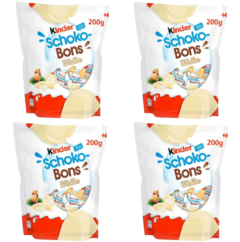 Vorteilspack 4 x Kinder Schoko-Bons Weiße Schokolade Bites 200 g