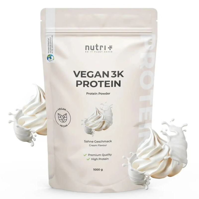 Nutri+ 3K Proteinpulver Vegan 1 kg Sahne
