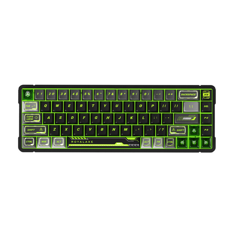 X68 Graphite Green Peach Crystal Magnetic Switch Keyboard | 68-Key Layout | RT Precis