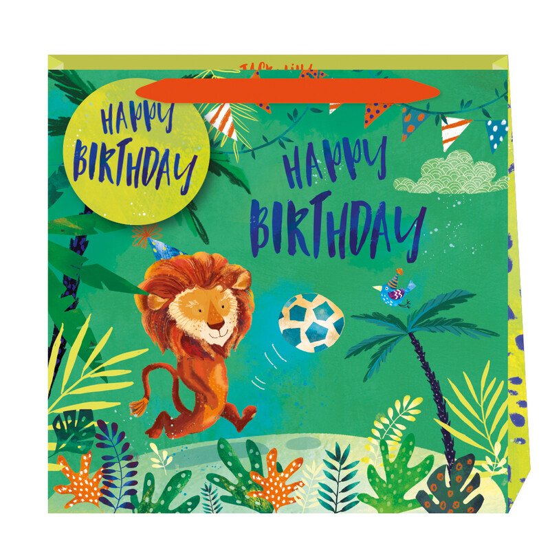Happy Birthday Lion Large Gift Bag