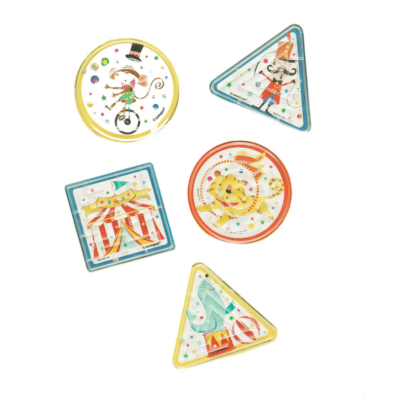 Unique Circus Animal Maze Game, 6 pack