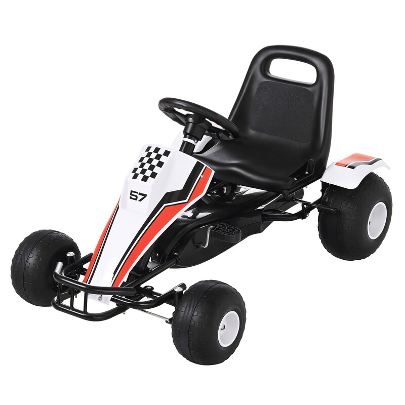 341-036 HOMCOM Kids Children Pedal Go Kart Manual Ride On Car w/ Brake Gears Steering