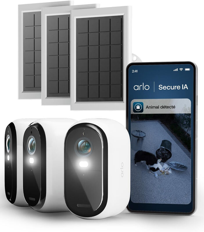 E3 outdoor battery 2K + Solar Panel 3x cam + 3x solar