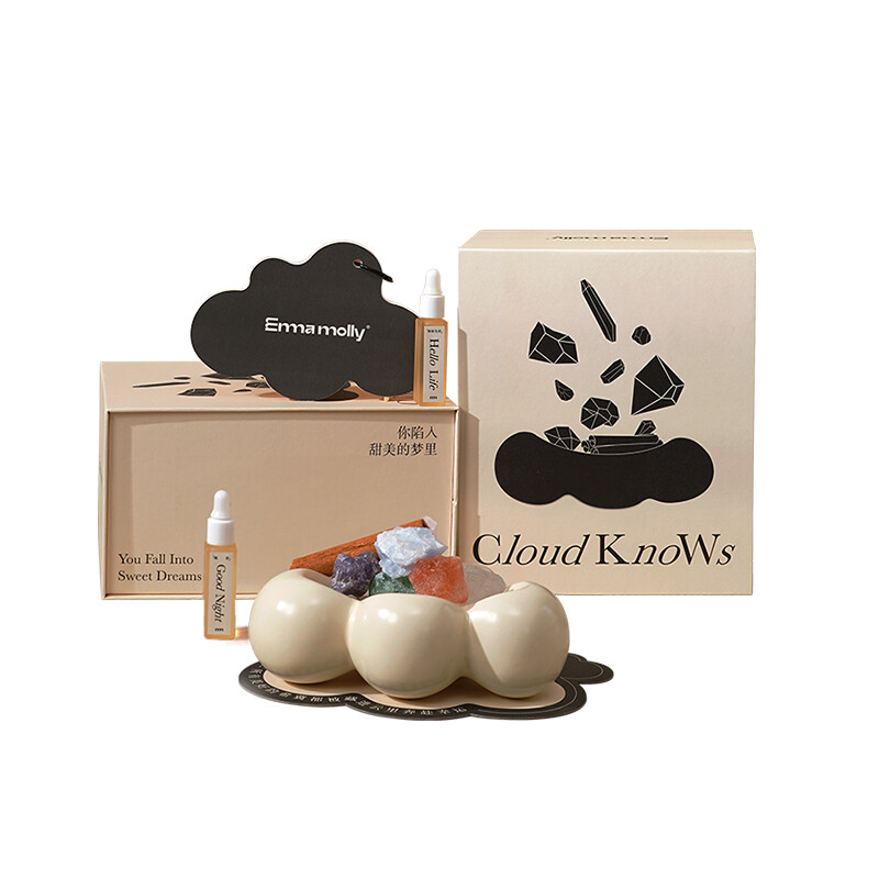 Emma Molly Cloud Knows Serie Kristalsteen Aroma Diffuser Geschenkdoos Hello Life