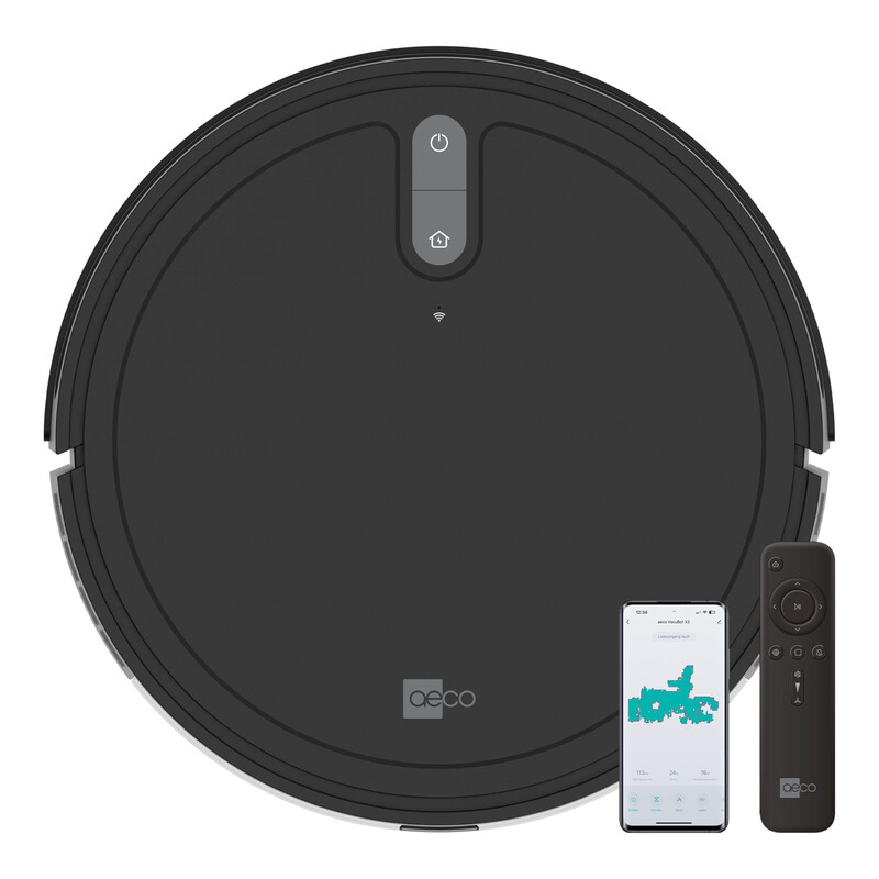 Aeco VacuBot X3 Saugroboter, 5000 Pa Saugkraft, Gyroskop-Navigation, Bis zu 190 Min Laufzeit, 18 mm Hindernisüberwindung, App & Fernbedienung & Alexa Sprachsteuerung, HEPA-Filter