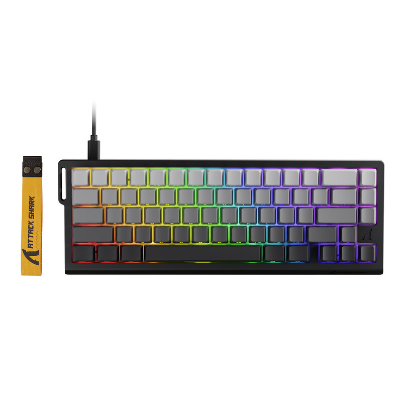 ATTACK SHARK X68 HE Tastatur mit Schnellabzug, magnetische Schalter, schwarz-grauer Farbverlauf