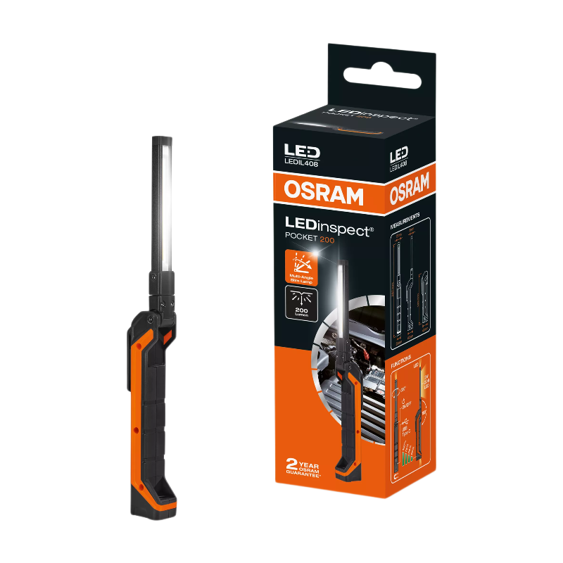 OSRAM LEDinspect POCKET200, slimme LED-inspectielamp, 6500K, oplaadbare LED-werklamp, magnetisch, flexibel