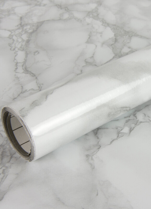 Sticky Back Plastic Marble White 0.675x2m