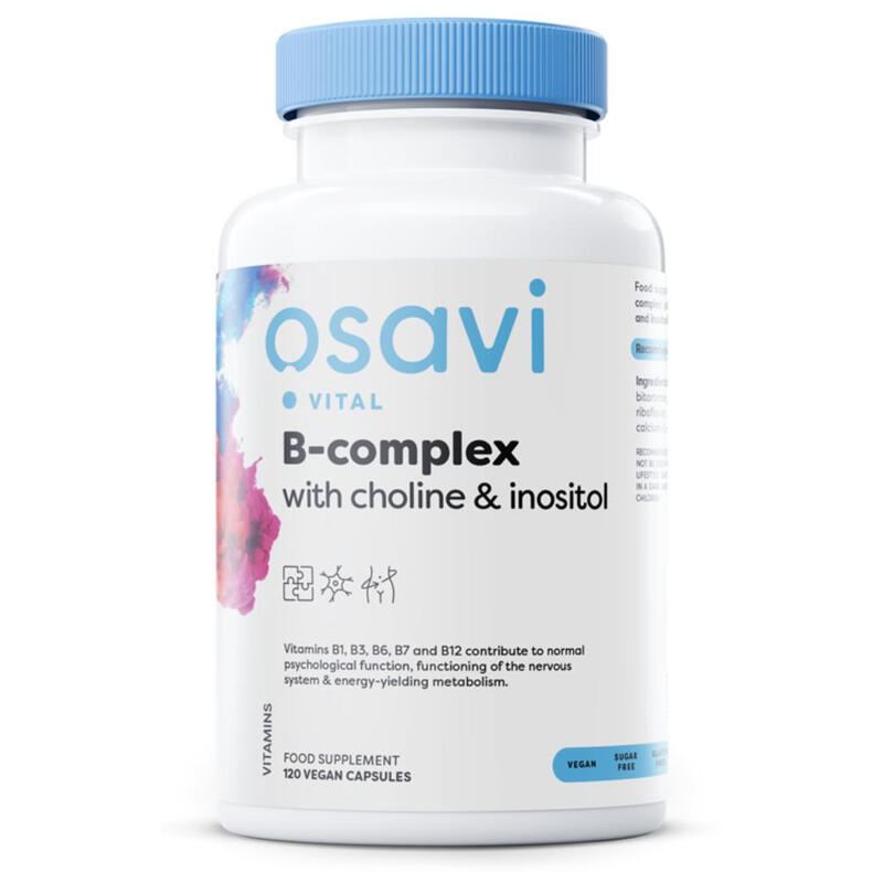 Vitamin B Complex + Choline + Inositol Energy Metabolism - 120 Vegan Capsules
