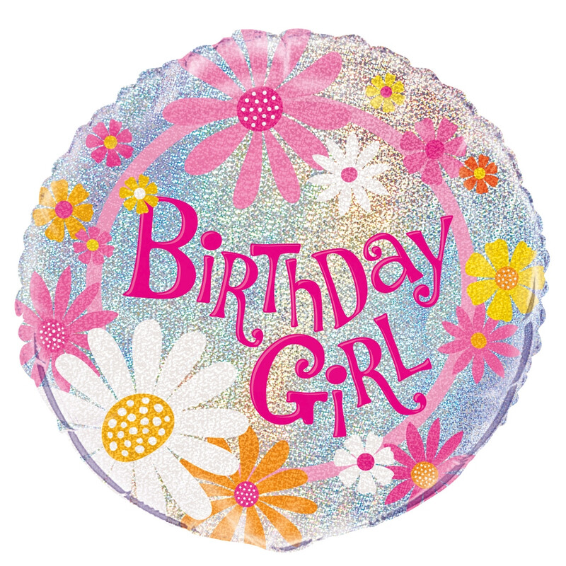 Unique Prism Birthday Girl Foil Balloon, 45cm