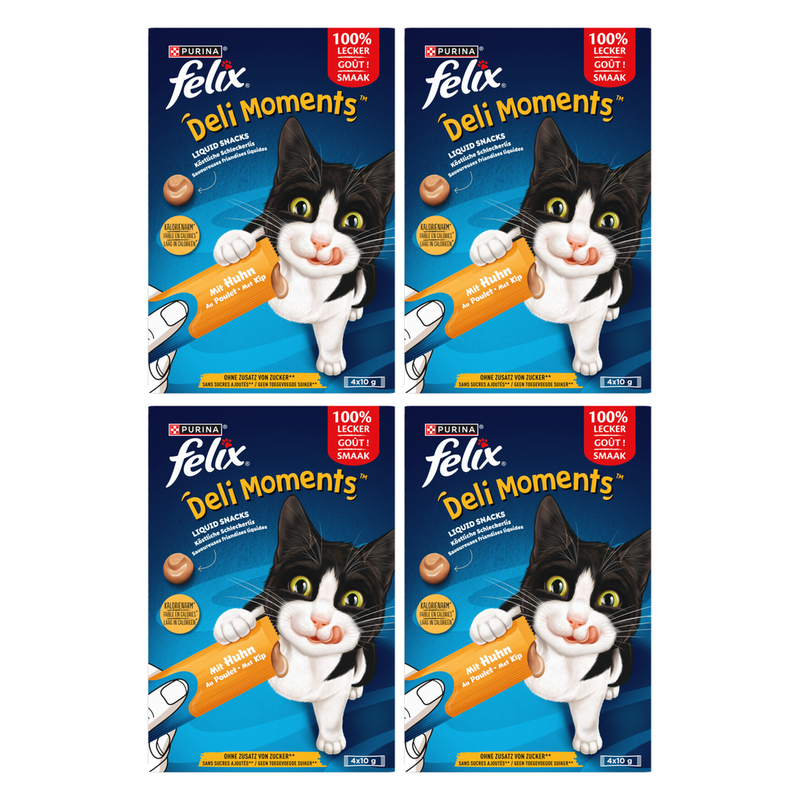 Felix Deli Moments Nourriture humide pour chats au poulet*4