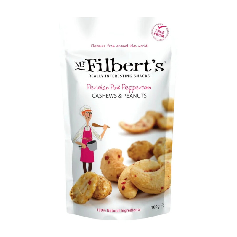 Mr Filbert's Pink Peruvian Peppercorn Cashews & Peanuts 100G