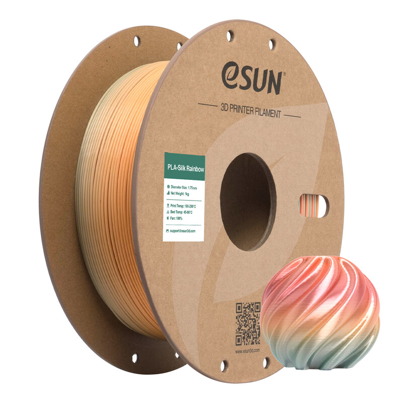 eSUN Rainbow Silk PLA 3D Filament 1,75 mm - Flaming Mountain 1 kg, Seidentextur, Regenbogenfarbe, Hochgeschwindigkeitsdruck 3D-Material für die meisten Drucker