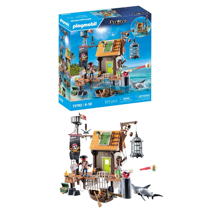 PLAYMOBIL Piraten 71792 Piratenhafen mit Gefängnis für Piraten, Piratenfiguren, Spielzeug für Kinder ab 4 Jahren