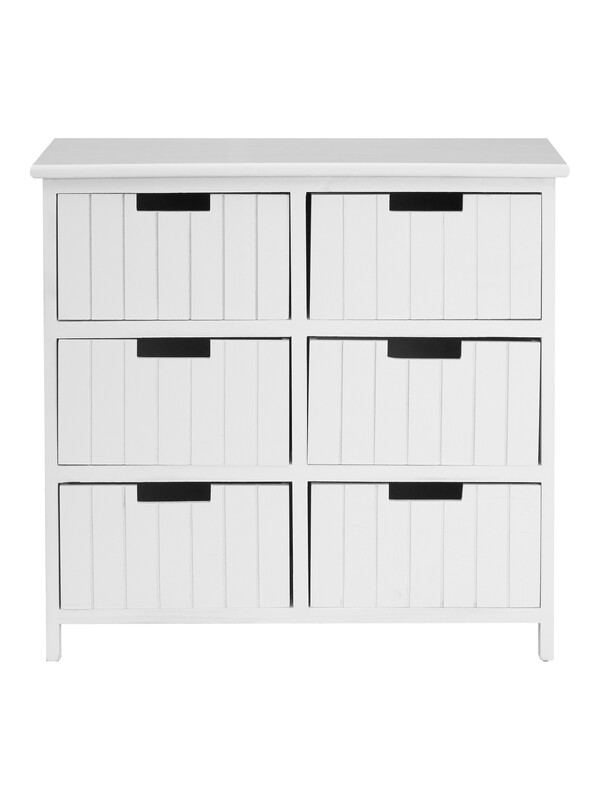 Storage Unit New England 6 Drawer White