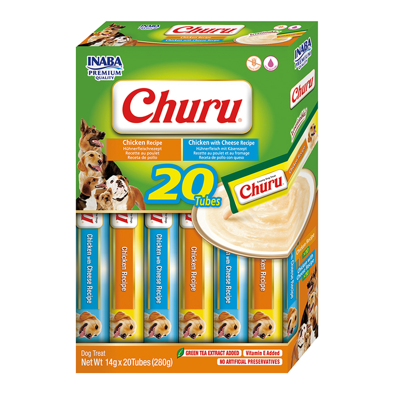 INABA Churu Hundefutter Mehrfachpack 2 Huhn-Sorten 20 Stücke
