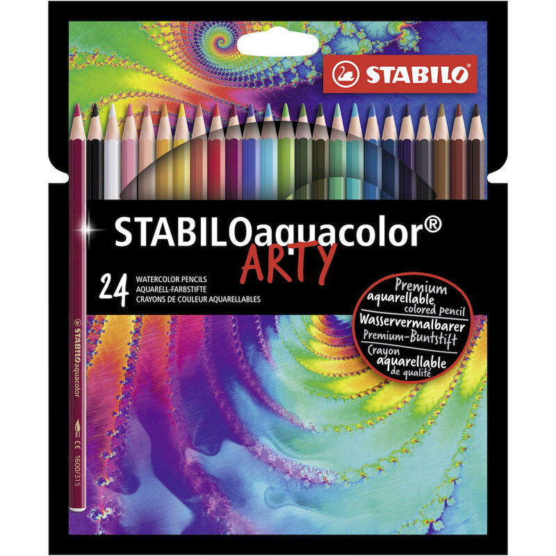 Aquacolor - Aquarellable Colouring Pencil - ARTY - Pack of 24 - Assorted Colours