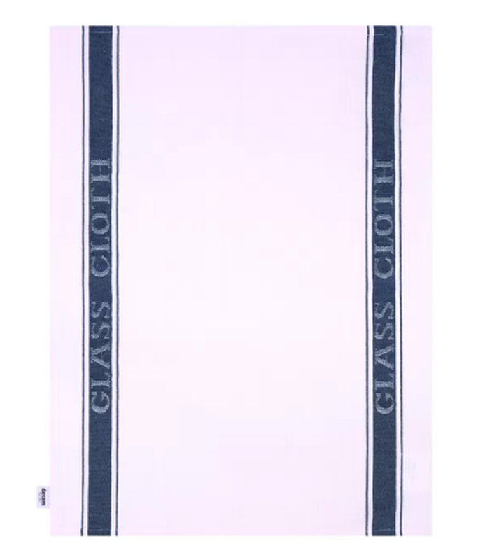 Glass Cloth Love Colour Cotton/Linen Ink Blue 50x70cm