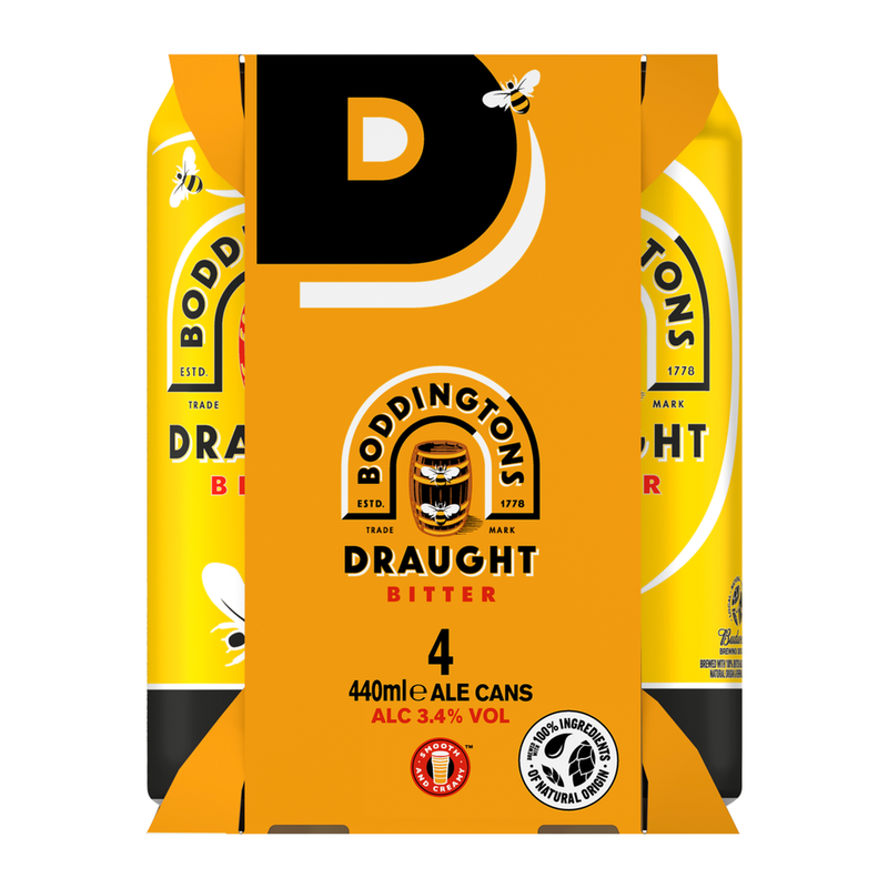 Boddingtons Draught Bitter Ale Cans 4 X 440Ml