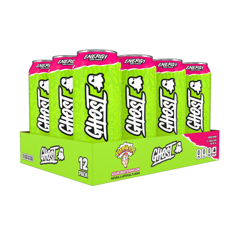 GHOST Energy Drink Warheads Sour Watermelon Flavour - 12 x 500ml