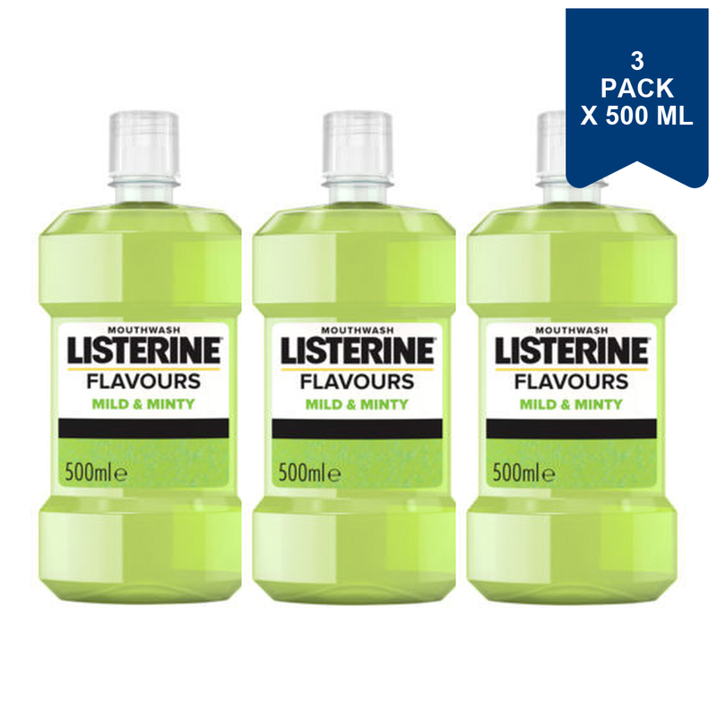 Listerine Smaken Mild en Muntig 500 ml (3-Pack)