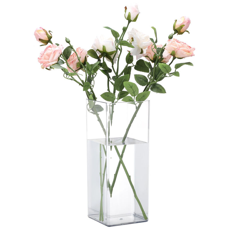1 stuk 11,8 inch/30 cm transparante acrylvaas, vierkante transparante bloemvaas, onbreekbare acrylvaas voor woonkamer, keuken, slaapkamer, kantoor