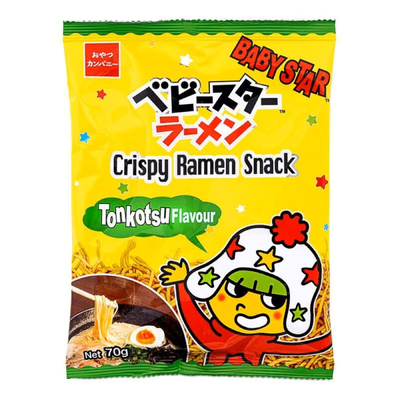Baby Star Crispy Ramen Snack Tonkotsu (Thin) 70G