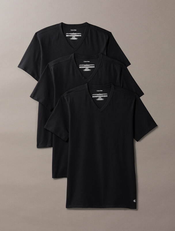 Calvin Klein UB1 t-shirt met V-hals, zwart, heren, S, set van 3