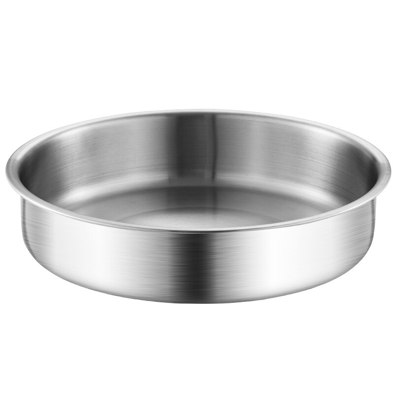 20cm/7.87inch 304Stainless steel dish Deepened palte Non-toxic Unbreakable Metal Dish