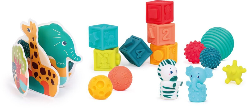 Ludi sensorische set Savannah baby- en peuterspeelgoed - LU30135, 14 stuks, meerkleurig