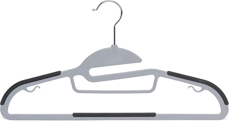 Srtip Plastic Hangers, Pack of 20, Gray