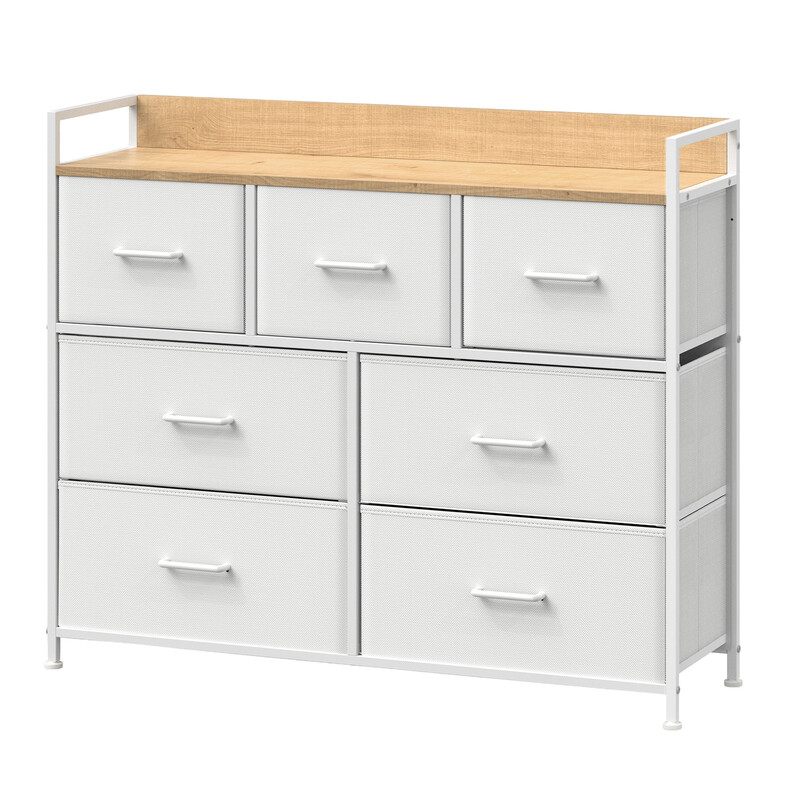 SONGMICSHOME Chest of Drawers, Dresser, Bedroom Furniture, Metal Frame, 7 Drawers, Mo