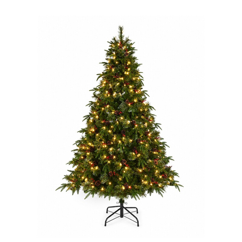 Festive 5ft Pre-Lit Shadowfall Fir Christmas Tree