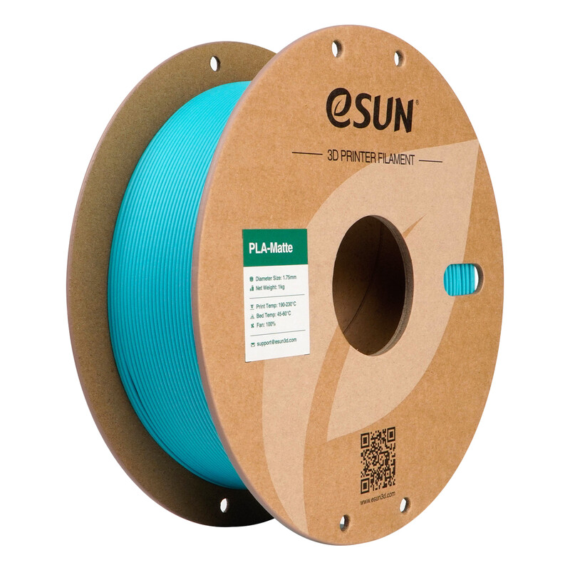eSUN PLA-Matte 3D-Druck Filament 1,75 mm - Aqua 1 kg, Fortschrittliche matte Textur sauber aufgewickelt einfach zu bedienen 3D-Druckmaterial für FDM-Drucker