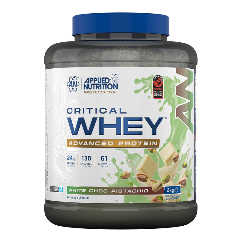Applied Nutrition Men's White Critical Whey Protein Chocolate Pistachio Protein Nutrition Powder - 2Kg