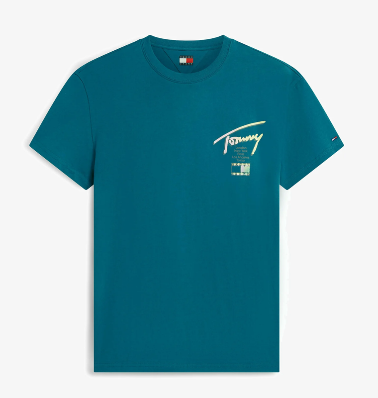 Tommy Hilfiger TJM T-Shirt City Sign Regular Fit - Polar Teal