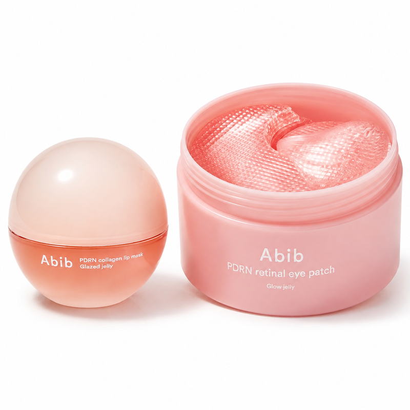 ABIB Coffret de soin éclat yeux et lèvres PDRN – Patchs pour les yeux collagène & masque pour les lèvres au collagène
